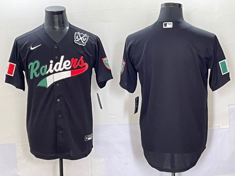 Men 2025 Oakland Raiders Blank Black Joint Name Nike Limited NFL Jersey style 7034